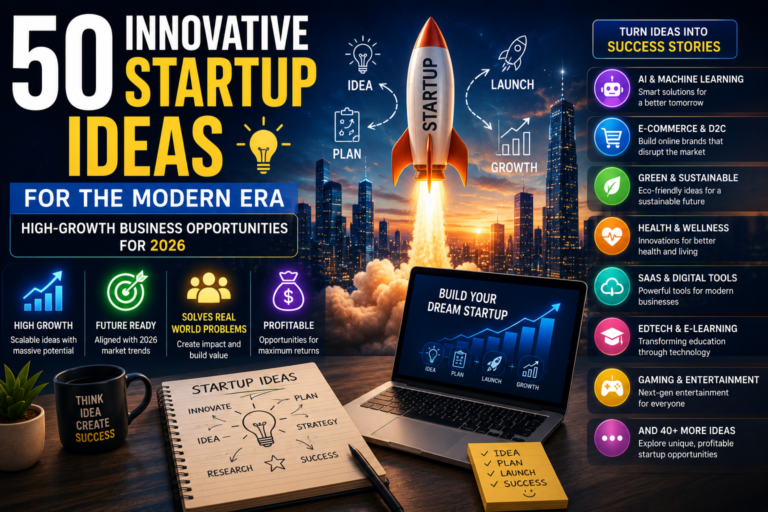 50 Innovative Startup Ideas for the Modern Era: High-Growth Business Opportunities for 2026