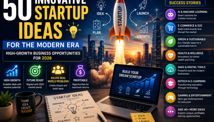 50 Innovative Startup Ideas for the Modern Era: High-Growth Business Opportunities for 2026
